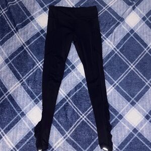 Lululemon Athletica Black Leggings with Ruffle Detail